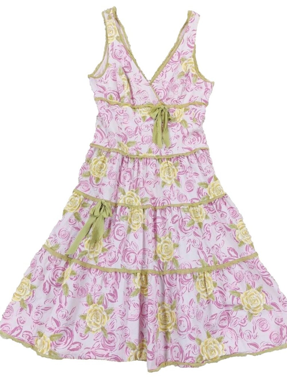 Rickie Freeman Teri Jon Fit & Flare Tiered Midi Dress 10, Floral Fairy Lace Bow